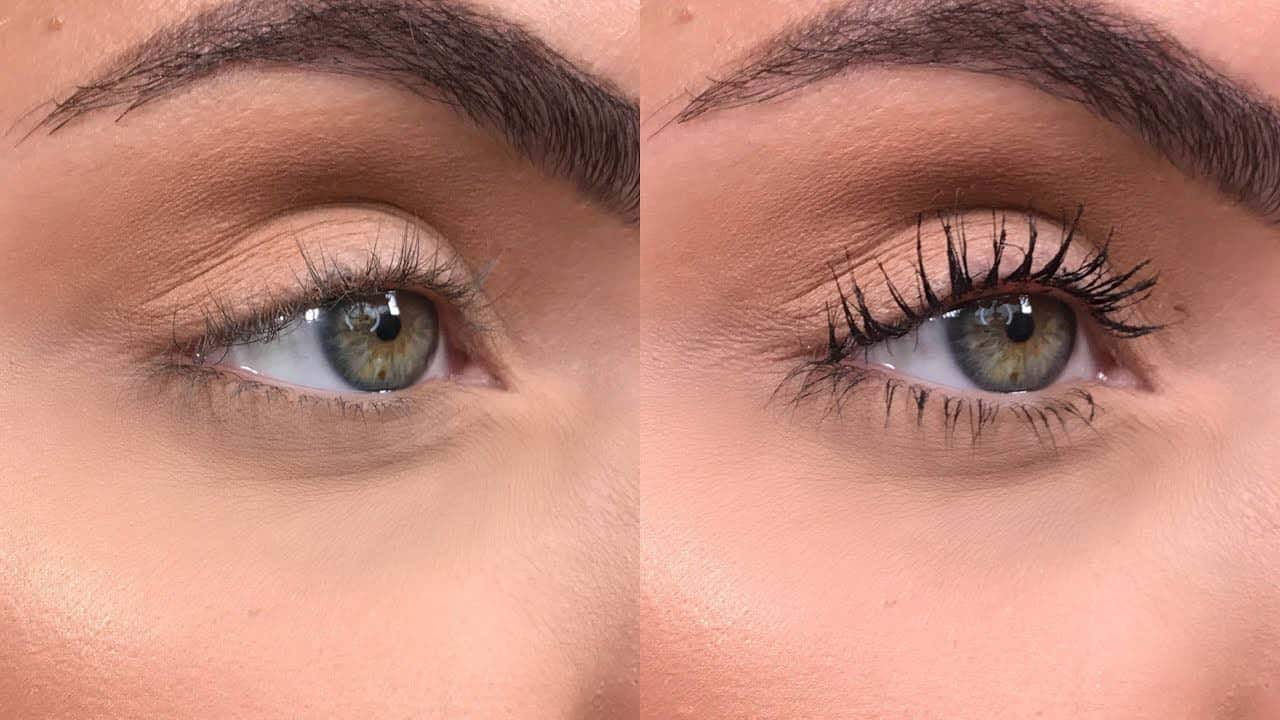 Mascara helps hold the lash curve